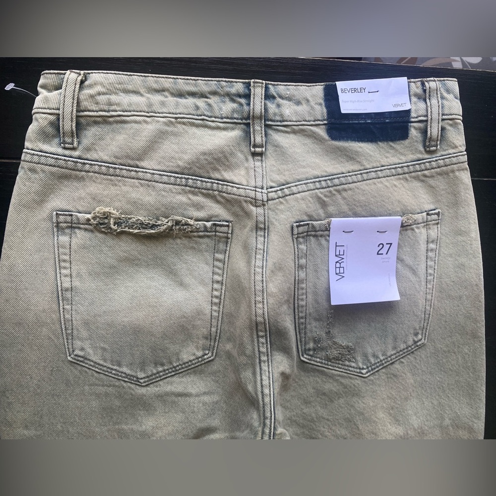 Vervet Beverly Super High Rise Straight Distressed 100%‎ Cotton Jeans Size 27 - Picture 8 of 12